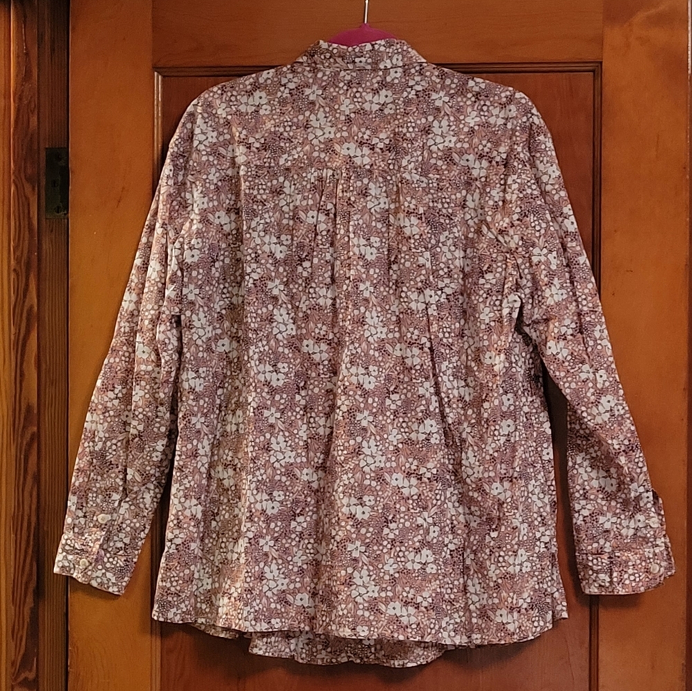 Anthropologie Sasha Smocked Boyfriend Buttondown Pink Size Small - Picture 4 of 9